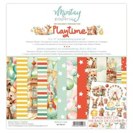Mintay Papers PLAYTIME 12x12 Paper Set Mintay Papers Scrapbook 12pcs + BONUS Motifs Baby Party