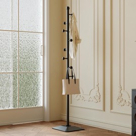 ZHBHYZ Coat rack,Metal coat hanger stand,Coat Tree freestanding Heavy duty with 8 Hooks and Cast iron base for coats,Hat,scarf,jacket,purse