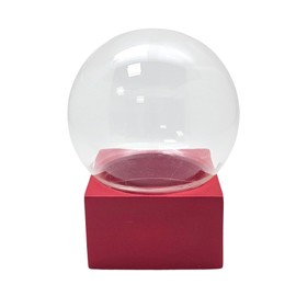 DIY 40122 DIY Snow Globe Craft Kit | Do It Yourself with Glass Ball and Polyresin Base Red Square | Height: 12 cm W: 10 cm | Individual Shake Ball | Make Your Own Glitter Ball