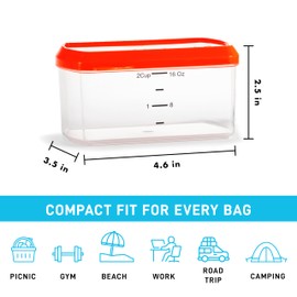 Fit & Fresh Kids' 2-Cup Chilled Containers, Set of 4 Reusable Portion Control Containers with Removable Ice Packs, BPA-Free, Freezer/Microwave/Dishwasher Safe