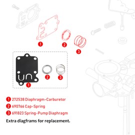 Huztl 498298 Carburetor 5 HP 5HP for 92784 495951 492611 490533 495426 Carb 130202 112202 112232 134202 137202 133212 Engine
