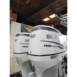 Suzuki 140 hp FourStroke Engine Decal sticker carbon fiber & silver kit