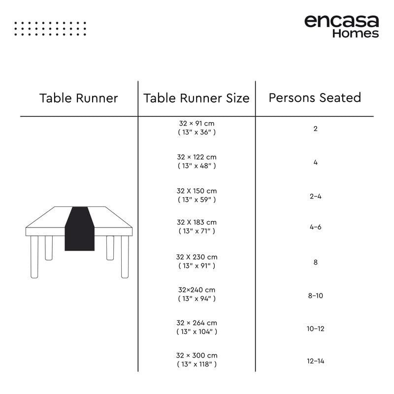 Encasa Camino de mesa de 13 x 104 pulgadas de