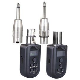 FUNOMOCYA Wireless Audio System Transmitter Receiver Set Condenser Microphone Stable Signal Easy to Install for Occasion