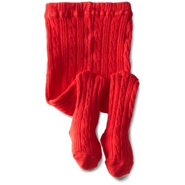 Jefferies Socks Girls 2-6X Cable Tight, Red, 4-6 Years