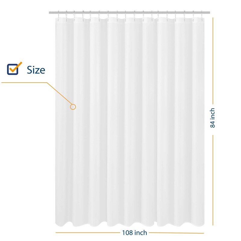 N&Y HOME Extra Wide Extra Long Fabric Shower Curtain Liner