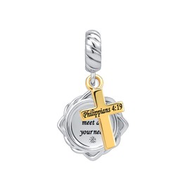 Religious Cross Bible Inspirational Women's Jewelry Charms for Snake Chain Bracelets for Women