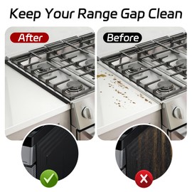Stainless Steel Stove Counter Gap Cover (2 Pack), Stove Guard, Stove Gap Filler for Kitchen, Range Trim Kit, Easy Clean with Heat Resistant, Adjustable Length 13.8” to 27.6”