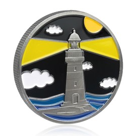 Lighthouse Sobriety Coin AA Sobriety Chip Spreading Light Recovery Medallion Sobriety Gifts for Women Men Addiction Recovery Gift