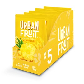 URBAN FRUIT Pineapple - Gently Baked Fruit - No Added Sugar - Healthy - Vegan - 5 x 100 g
