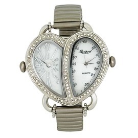La Paul 270001 Women's Silver Heart Dual Movement Watch