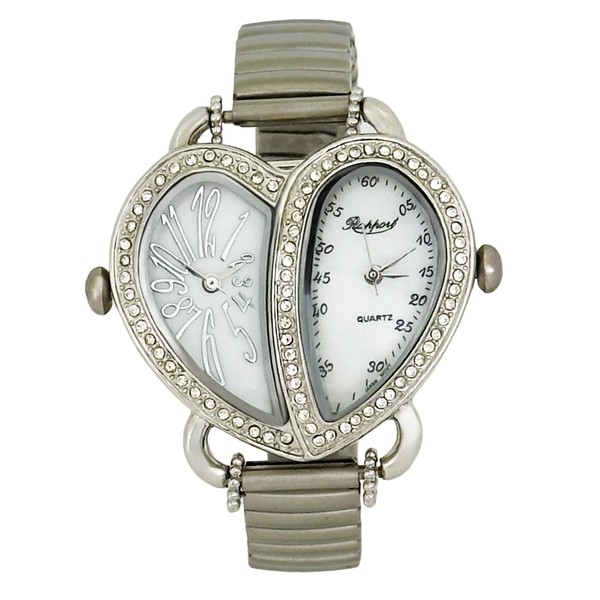 La Paul 270001 Women's Silver Heart Dual Movement Watch