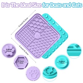 Licky Mats for Dogs and Cats, Premium Lick Mats with Suction Cups for Dog Anxiety Relief, Dog Lick Mats for Bathing, Grooming and Training, 2 Pack with 1 Spatula