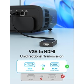 NEUTYPECHIC VGA auf HDMI Adapter, VGA Buchse to HDMI Stecker mit Audio, Adapter VGA HDMI 1080p, VGA Buchse für Computerhost, Laptop, Alles in Einem, HDMI Stecker für Monitor,Fernseher,Projektor,25CM