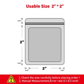 EONJOE 100-pack 2×2 inch mylar bags with clear window holographic resealable sealable packaging zip bag for small bussiness jewelry candy sample food packing supplies （Pink）