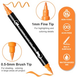 80 Colors Acrylic Paint Pens, Dual Tip Acrylic Paint Markers with Brush Tip and Fine Tip, Acrylic Pens for Rock Painting, Wood, Canvas, Stone, Glass, Ceramic,DIY Crafts Making Art Supplies