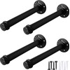 OVOV Black Industrial Pipe Shelf Brackets Heavy Duty Pipe Floating