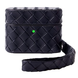 WUIIEN for AirPods Pro 2nd/1st Generation Case Cover, Newest Luxury Newest Leather Full Body Shockproof Protective Cover for AirPods Pro 2&1 Gen Case for Women Men [Front LED Visible]-Black