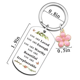 XzmaaoX Positive Gifts For Women You Are Enough Keychain for Young Adult Woman Mental Health Gifts For Female Encouragement Gift For Friends BFF