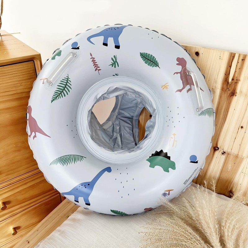 NICECONE Baby Swim Ring - Blue Dinosaur Inflatable Pool Float