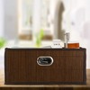 2 x Storage Baskets Bamboo Bathroom Basket Square Fabric Shelf