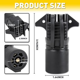 2-in-1 Flat Blade Trailer Adapter - 7 Pin to 4 and 5 Flat Blade Connector, Weatherproof for Trailer Tow Hitch