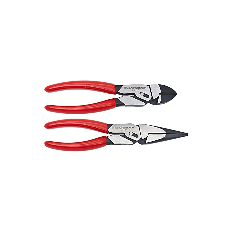 GearWrench 82124 Pivot Force Compound Action Plier Set, Red, 2-Piece