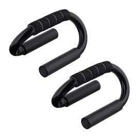 Relaxdays Push Up Handles Set of 2 Non-Slip Sports Grips Metal Home Workout Ergonomic Push Up Bars Black, black