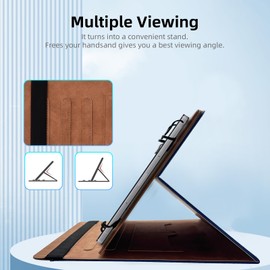 ONETHEFUL Case for 9 Inch 10 Inch Tablet Premium PU Leather Folding Stand Protective Case with Pen Holder for Universal 9-10 Tablet Khaki