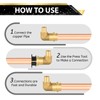 (10 Pack) FOSKAN 3/4"Press x 3/4"PEX Crimp Elbow,Brass Press Fitting,Connection