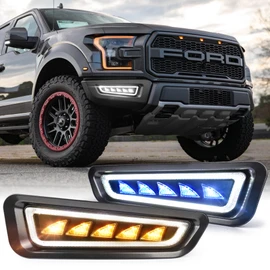 MOVOTOR Ford Raptor Fog Lights with Ice Blue LED Amber Sequential Turn Signal Waterproof Raptor Bumper Lights Compatible with Gen 2 Ford Raptor 2017 2018 2019 2020