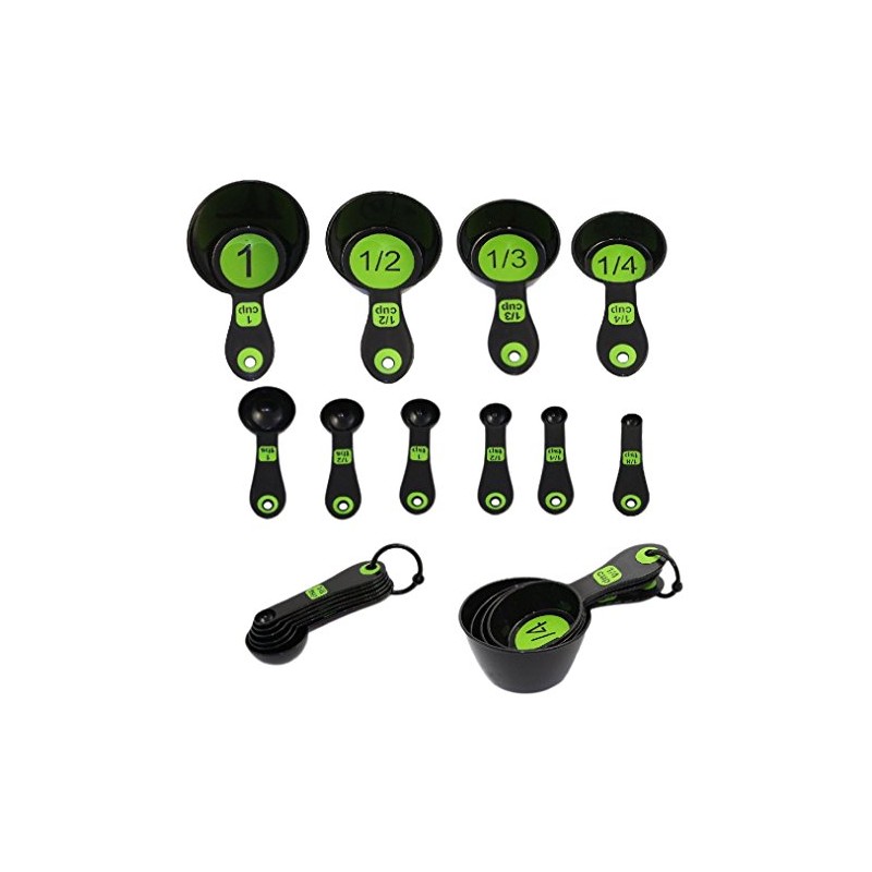Set of 10 Piece Measuring Spoons and Measuring Cups (White