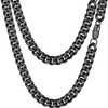 20inch Biker Thick Chain for Men Black Necklace Big Cuban