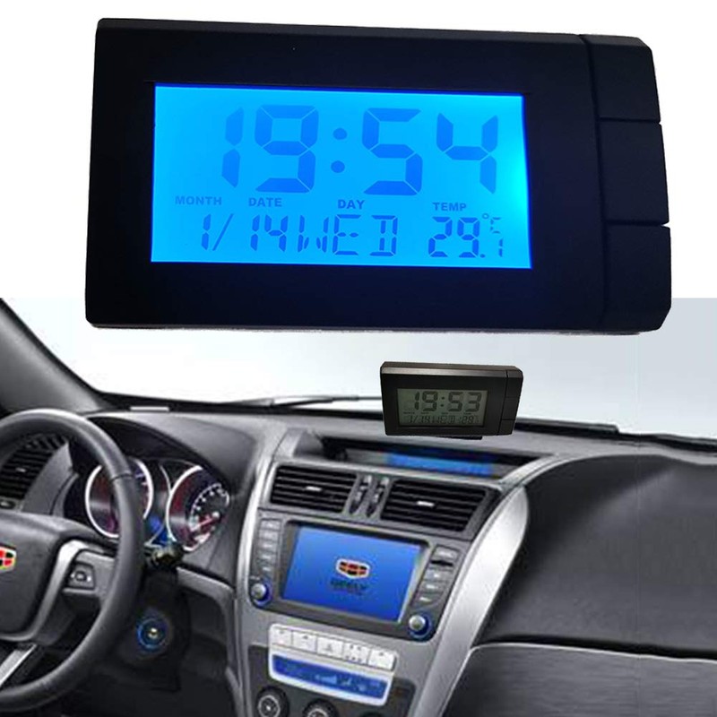 Thermometer Digitaluhr Auto Temperaturmesser Kalender Mini Monitor mit LCD-Display Zeit