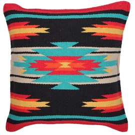 El Paso Designs Aztec Throw Pillow Cover, 18 X 18, Hand Woven in Southwest and Native American Styles (D)