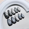 30Pcs Goth Press on Nails Medium Almond Fake Nails with