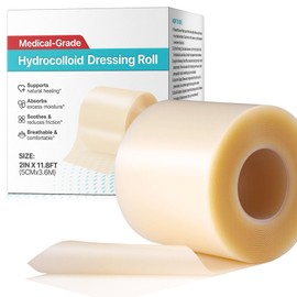 Hydrocolloid Dressings 5cm x 3.6m, Hydrocolloid Dressing Roll for Wound Care, Supports Natural Healing, Ultra Absorbent, Reduces Friction, Breathable, Home Essential