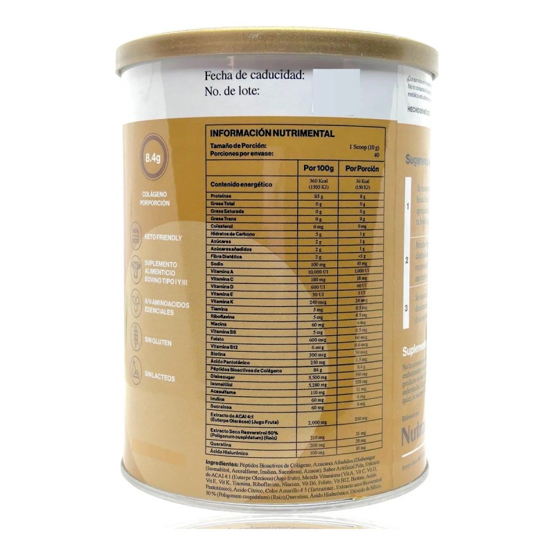 Péptidos De Colágeno Queratina 400 G Piña G-prot