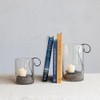 Creative Co-Op Reclaimed Bubble Glass Hurricane with Metal Candle Holder,