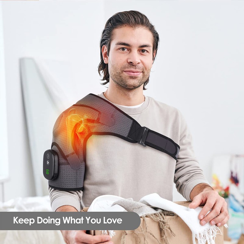 Heated Shoulder Wrap, Shoulder Heating Pads Massager for Men Women,