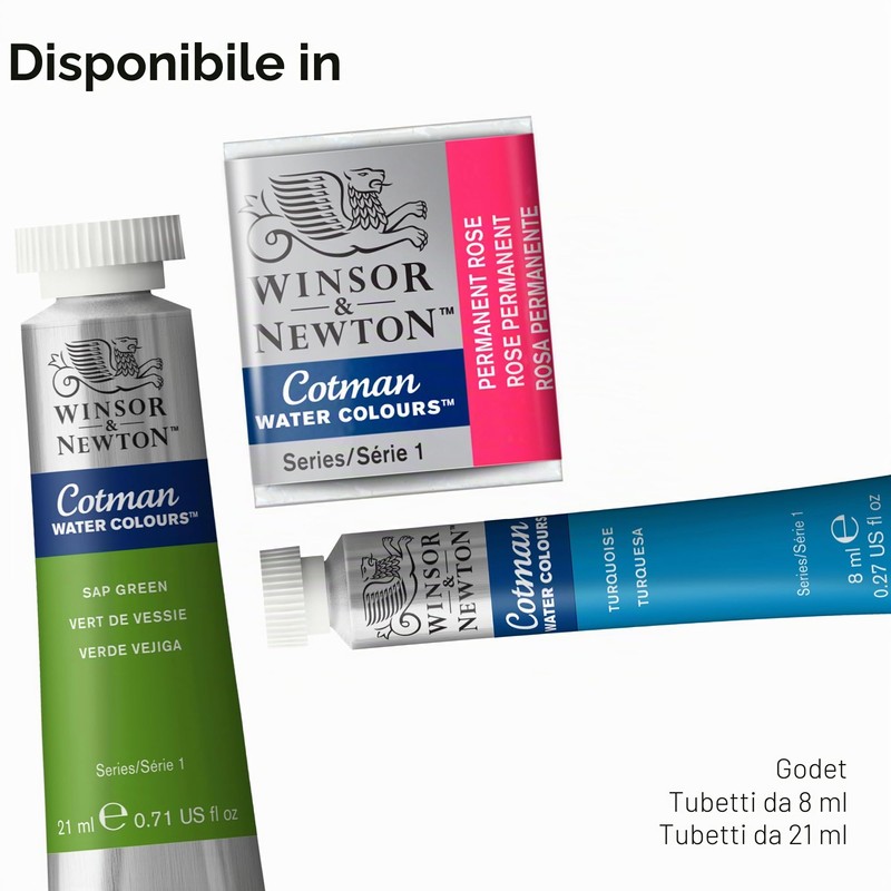 Winsor & Newton WN Acquerello Cotman 1/2 Godet Rame Rosso