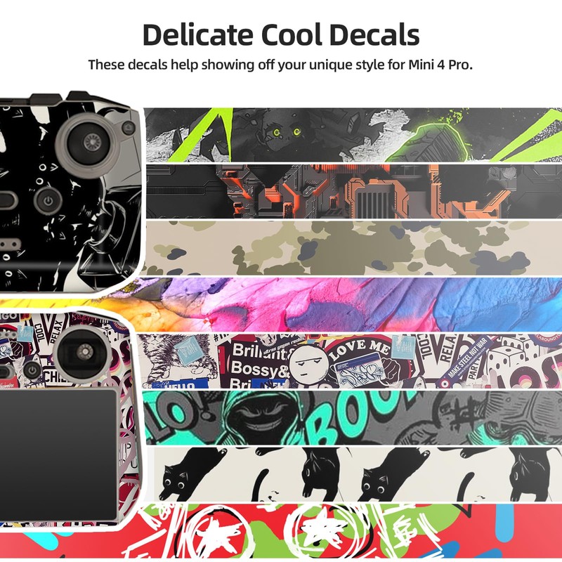 CAPART Removable Sticker Skin for DJI Mini 4 Pro and