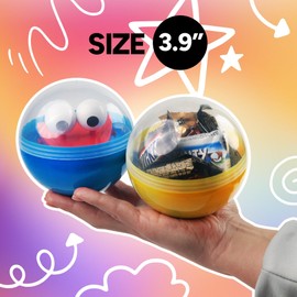 Capsule Vending Machine Translucent-Purple Round Capsules Empty 14 pcs 3.9 inch - Gumball Machine Capsules Easter Basket Stuffers Birthday Gifts - Pinata Stuffers Craft Supplies Claw Machine Refills