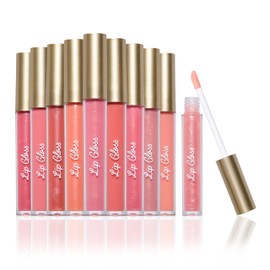 Beauty Concepts Lip Gloss Collection- 10 Piece Lip Gloss Set in Pink and Neutral Colors - Comes in Box