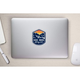 Hike More Worry Less Sticker Vinyl Decal for Auto Cars Trucks Windshield Laptop RV Camper z