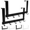 LFSEMINI 2 Pack Over Door Hook Hanger, Black/White, Long/Short, Heavy-Duty