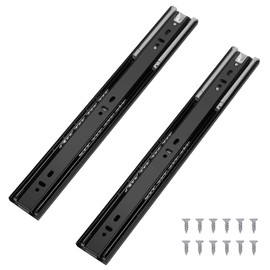 Probrico 5 Pairs 14 Inch Soft Close Drawer Slides, Ball Bearing Full Extension Dresser Slides, Side Mount Heavy Duty Black Drawer Slides Glides