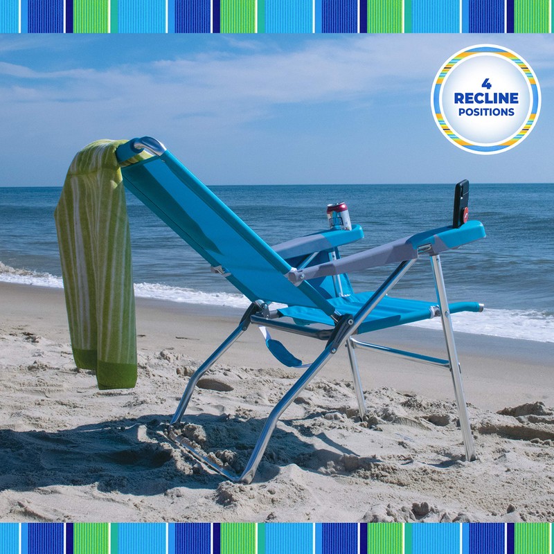 Rio Brands 17" Extended Height 4-Position Folding Beach, Camping, Lawn