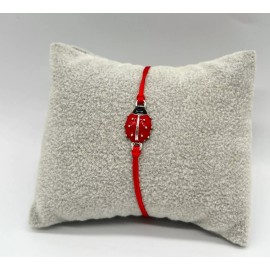 Elephant Ladybug  Red String Adjustable Bracelet Silver Plated Pack of 12