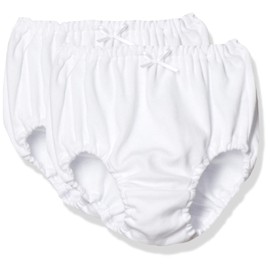 Garrow Panties, Set, Plain, Ribbon, Yearly Girls, 100% Cotton, White 2-pack
